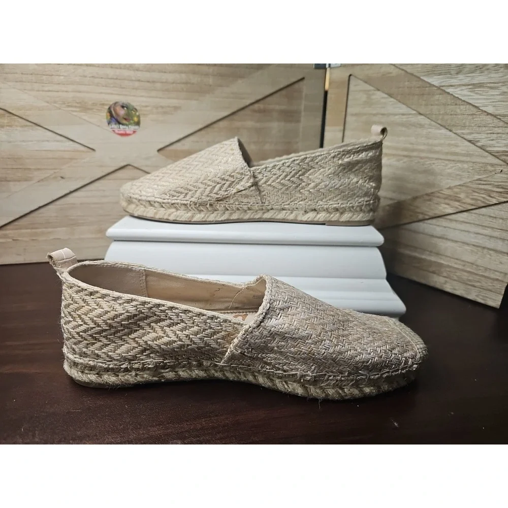 Sam Edelman Khloe Espadrilles‎ 8.5 Beige Chevron Shoes Chevron Beach Boho #596